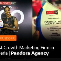 Pandora agency winning an award as one of the top 100 fastest-growing smes in nigeria