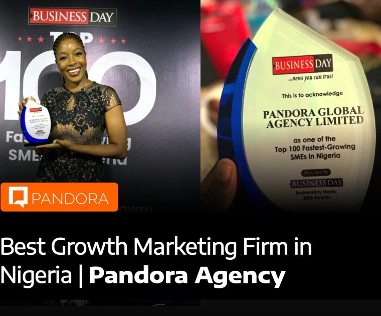 Pandora agency winning an award as one of the top 100 fastest-growing smes in nigeria